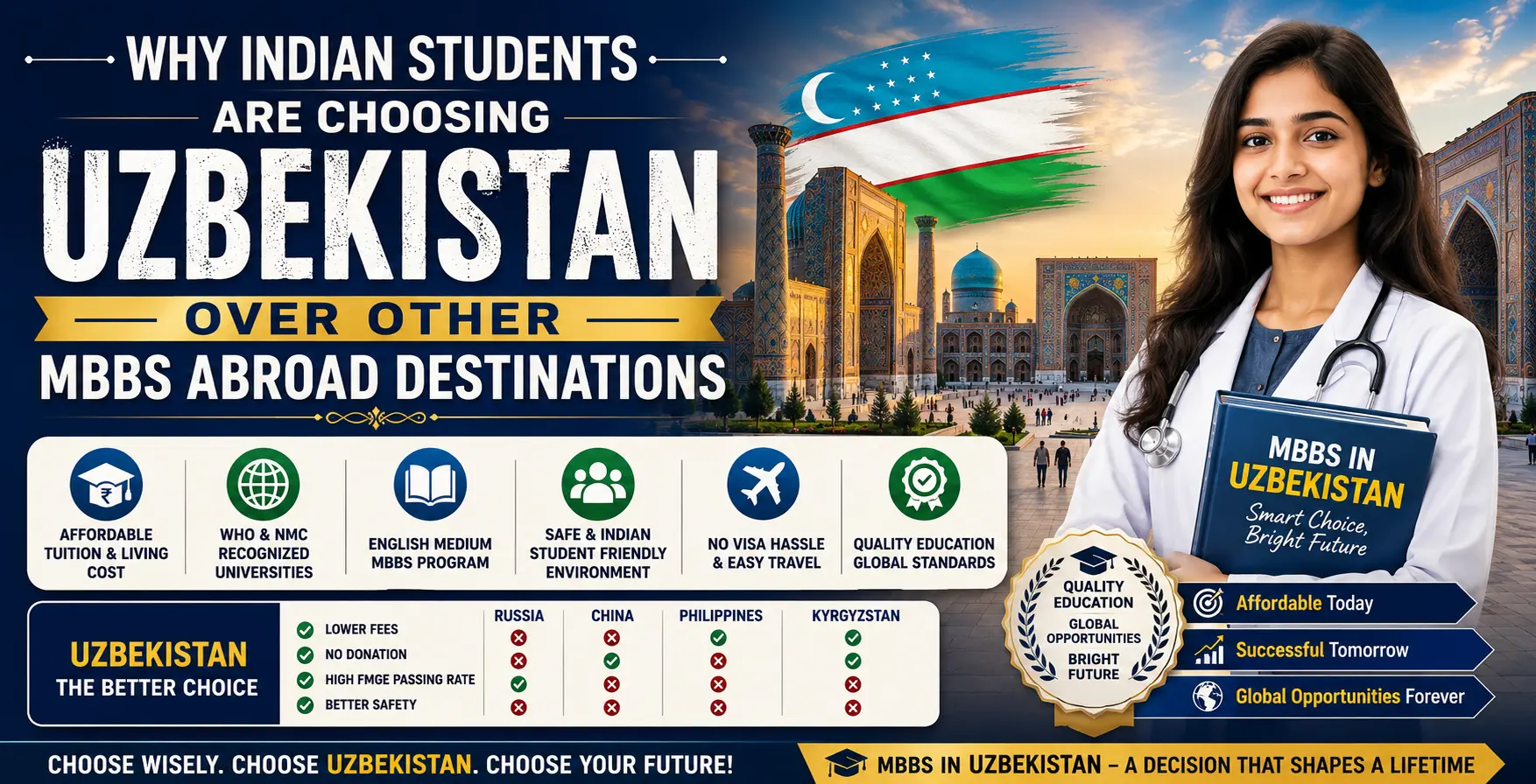 Why Indian Students Are Choosing Uzbekistan Over Other MBBS Abroad Destinations